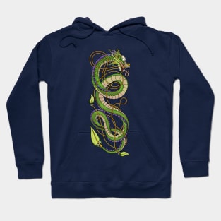 Nordic-Asian Green Dragon Hoodie